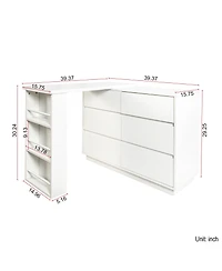 Streamdale Furniture + L-Shaped Desk + Wood (or other material if specified) + Drawers & Storage Cabinet + Desk