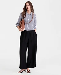 On 34th Women's Cropped Button-Down Crepe Shirt, Macy's Exclusive