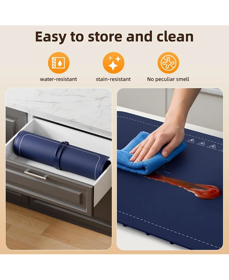 Cowsar Warming Mat for Food, 3-Temp Electric Warmer (140/176/212°F), 250W Low Energy, Auto Shut-Off & Child Safety Lock, Portable Roll-Up Silicon