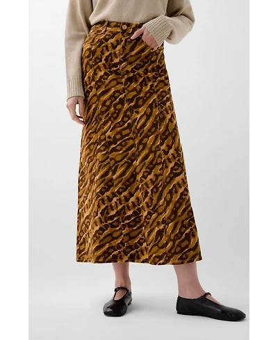 Scalpers Women's Print Flare Denim Skirt