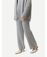 Gobi Cashmere Women's Wide-Leg Ajour Knit Pants