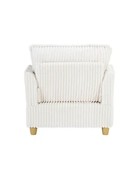 Streamdale Furniture Corduroy Sofa with Ottoman & Pillows - Living Room/Balcony/Study