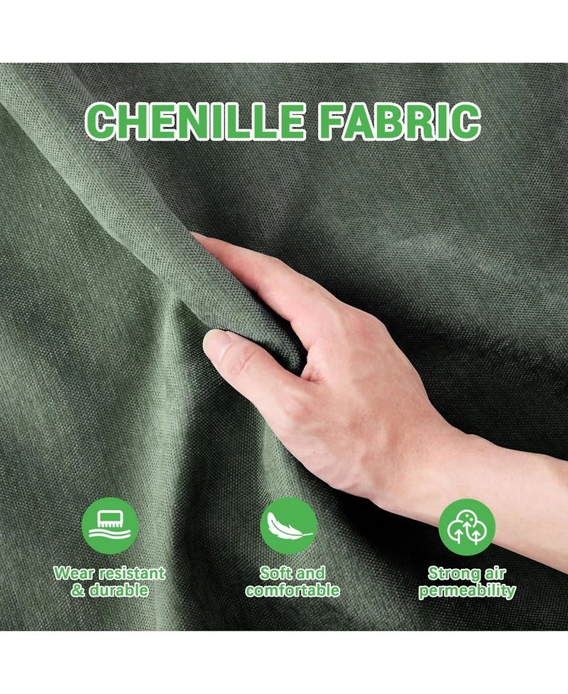 Streamdale Furniture Chenille 3-Seater Sofa w/ Lumbar Pillow - Green