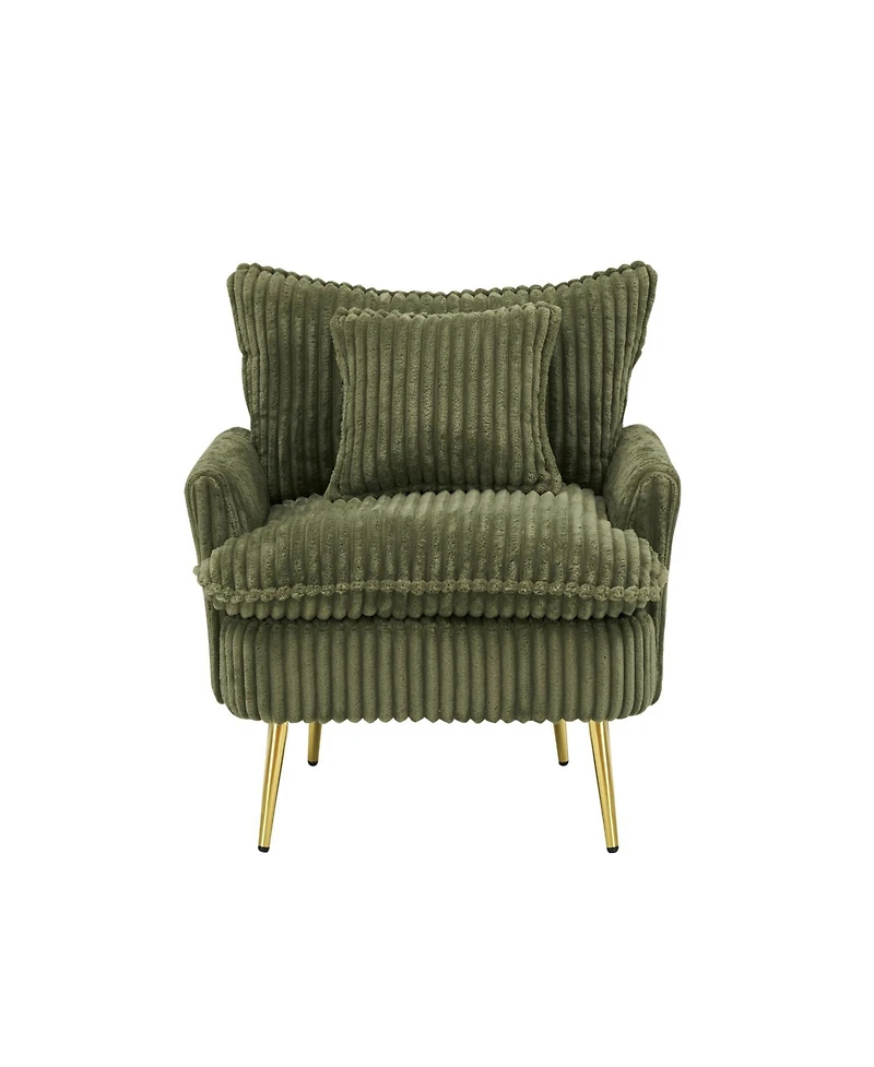 Streamdale Green Corduroy Accent Chair - Apartment, Office, Living Room