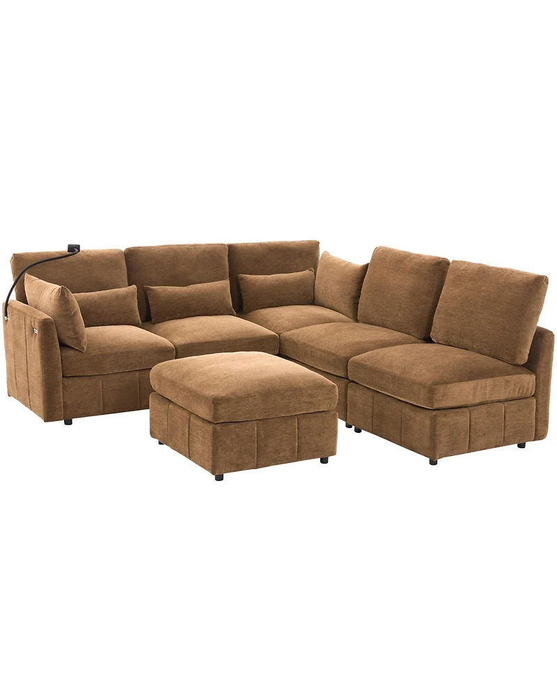 Streamdale Furniture Modern Sectional Sofa U-Shaped Couch w/ Ottoman