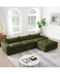 Streamdale Furniture 116" Fully Compressed Sofa, High Density Foam, No Assembly, Chenille