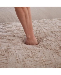 Streamdale Furniture Streamdale Upholstered End of Bed Bench with Armrests & Bolster Pillows - Wheat