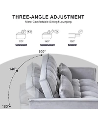 3-in-1 Pull-Out Sleeper Sofa Bed, Convertible Velvet Loveseat with Adjustable Backrest-Maison Boucle