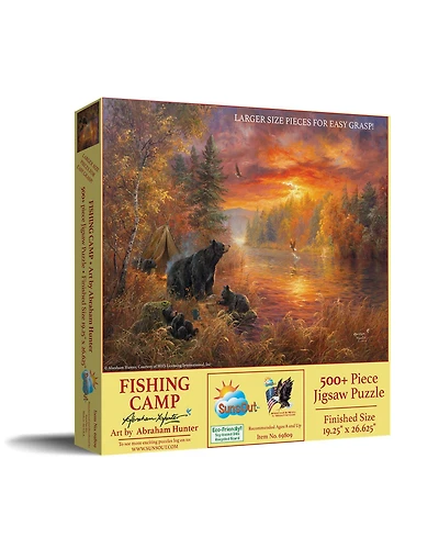 SunsOut Fishing Camp 500 piece Jigsaw Puzzle for Adults Large Pieces