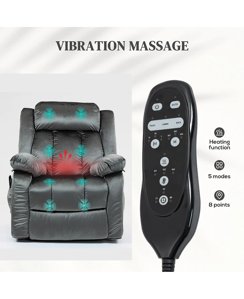 Homcom Power Lift Recliner Chair with Massage, Electric Lift Chair