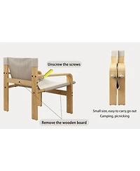 Streamdale Furniture Oak Accent Lounge Chair - Washable Linen White