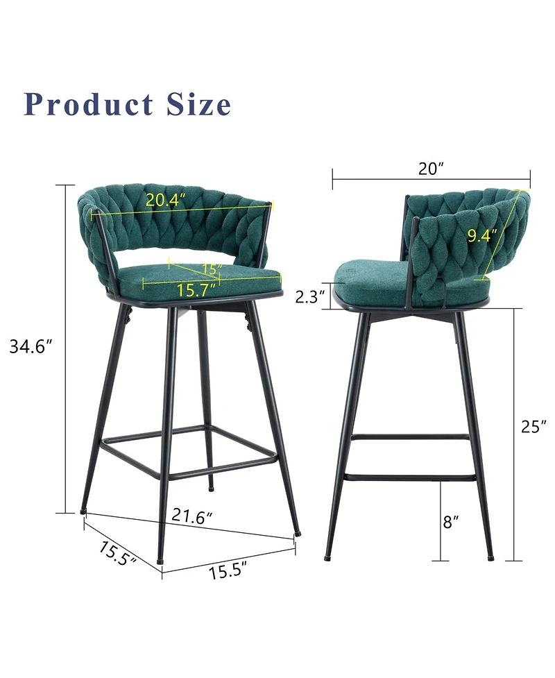 Streamdale Furniture Retro Green Rotating Bar Stools