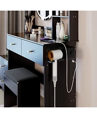 Streamdale Furniture Led Mirror Vanity Set