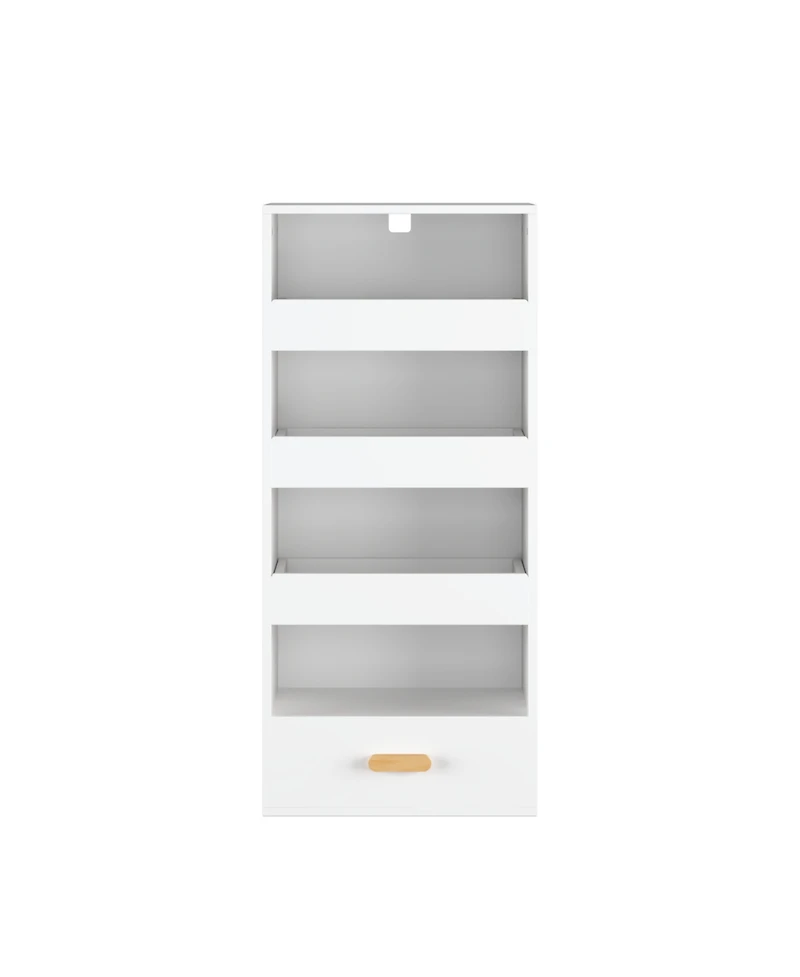 Streamdale Furniture Streamdale 4-Tier Freestanding Bookshelf with 3 Sliding Drawers and 1 Bottom Drawer