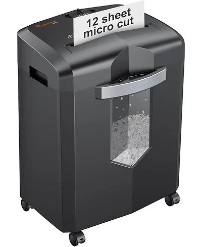 Bonsaii 12-Sheet Micro Cut Shredder, P-4, 60-min run, shreds paper/CDs/cards/mail, Jam-Proof, 4.2Gal Bin, Home/Office