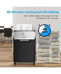 Bonsaii 24-Sheet Heavy-Duty Crosscut Shredder, 40-min run, 9Gal Bin, 55dB Quiet, P-4 Security, Commercial Office Use