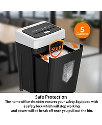 Bonsaii 15-Sheet Office Paper Shredder, 40-min run, Heavy-Duty, Crosscut, Anti-Jam, P-4 Security, Shreds Paper/Cd/Cards, 5 Gal Bin