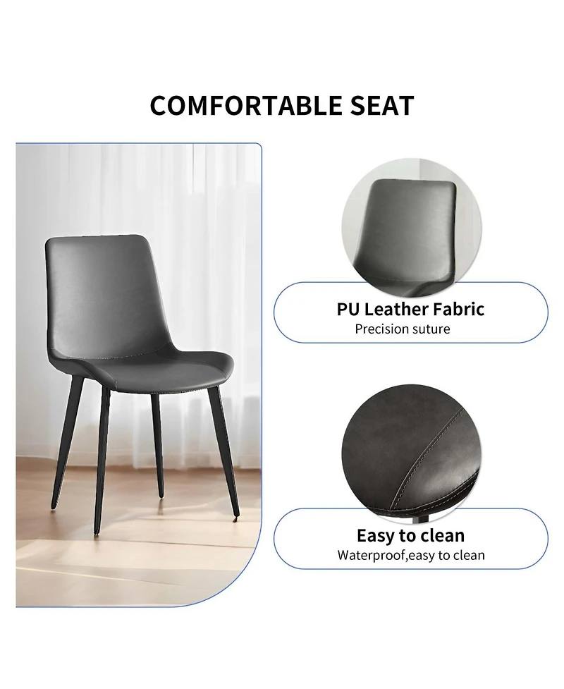 Streamdale Furniture Upholstered Faux Leather Dining Chairs (Set of 2)