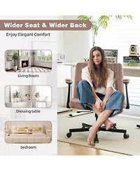 Streamdale Furniture Streamdale Pink Velvet Criss Cross Office Chair