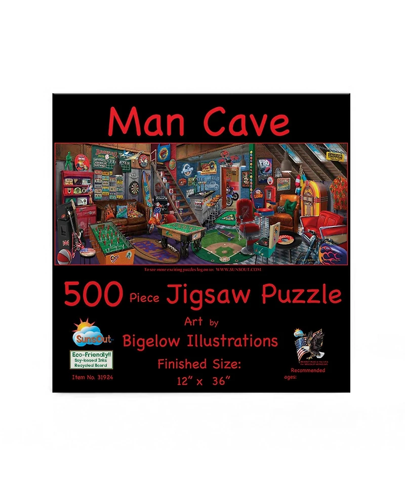 SunsOut Man Cave 500 piece Jigsaw Puzzle for Adults