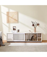 Streamdale Furniture Style Cat Tv Stand With Storage and Removable sliding door