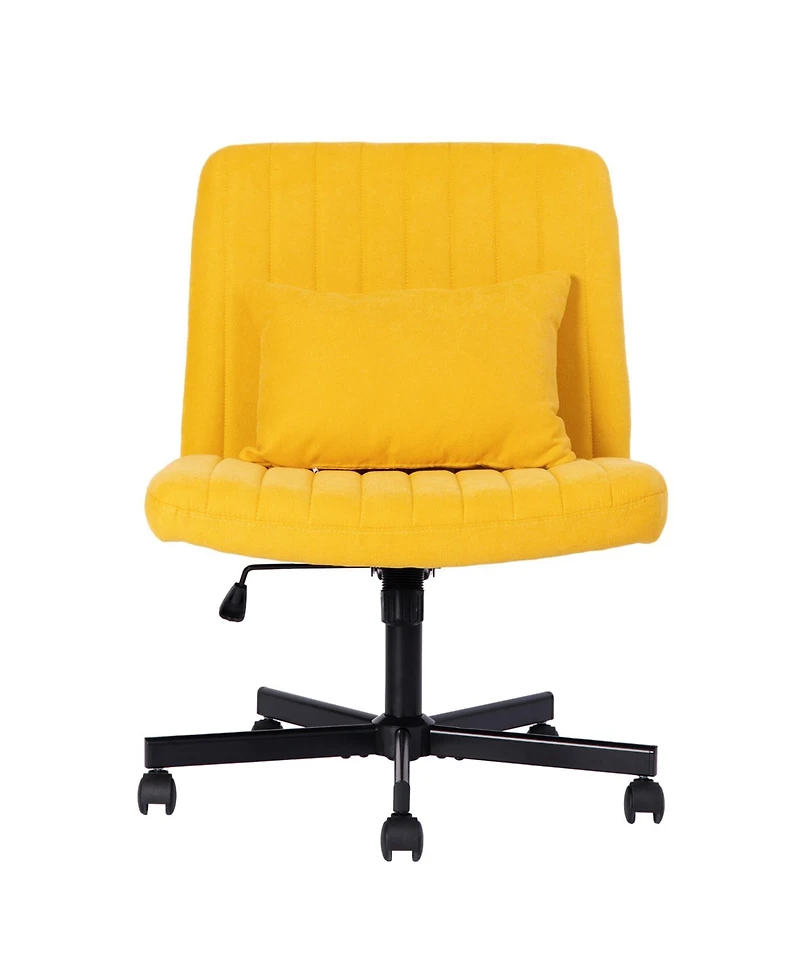 Streamdale Furniture Streamdale Linen Armless Office Chair with Wheels