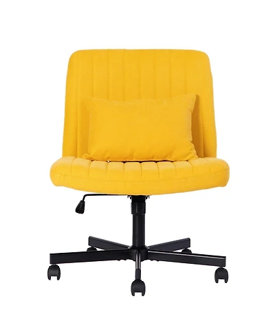 Streamdale Furniture Streamdale Linen Armless Office Chair with Wheels