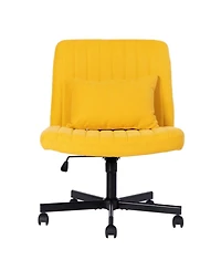 Streamdale Furniture Streamdale Linen Armless Office Chair with Wheels