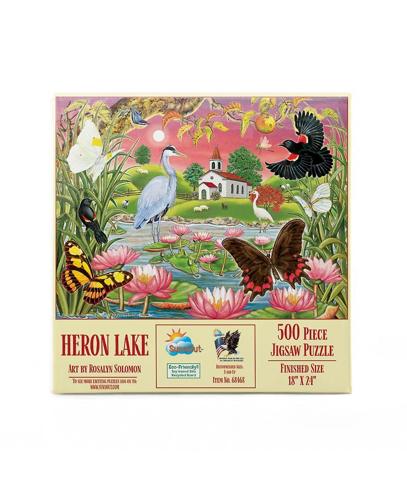 SunsOut Heron Lake 500 piece Jigsaw Puzzle for Adults