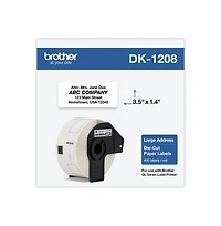 Brother DK1208 1.4 in. x 3.5 in. Die-Cut Address Labels - White (1-Roll