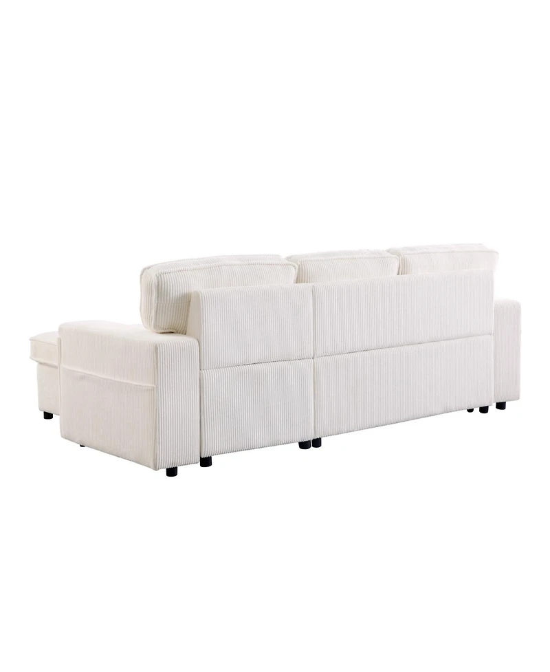 Streamdale Furniture Upholstery Sleeper Sectional Sofa with Storage Space