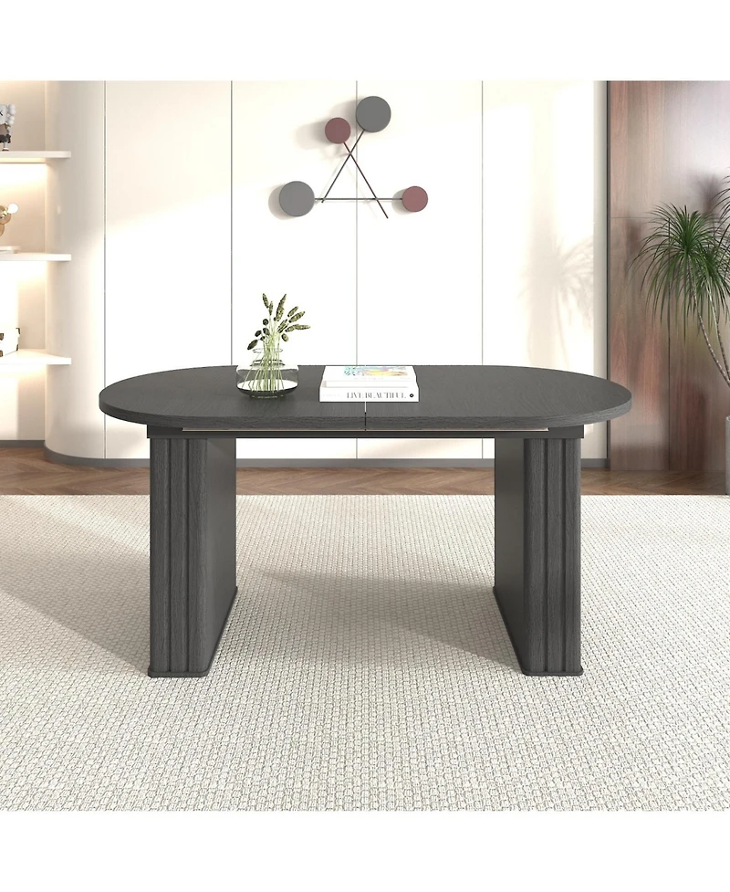 Streamdale Furniture Seats 4-8 Extendable Oval Dining Table