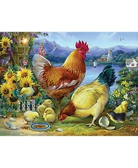 SunsOut Rooster Walk 500 piece Jigsaw Puzzle for Adults