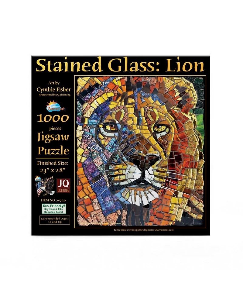 SunsOut Stained Glass Lion 1000 piece Jigsaw Puzzle for Adults