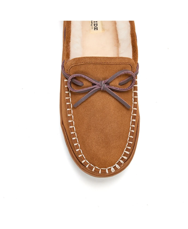Dearfoams Men's Forster Genuine Shearling Moccasin Slippers