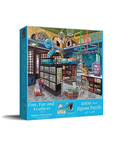 SunsOut Fins, Fur and Feathers 1000 piece Jigsaw Puzzle for Adults