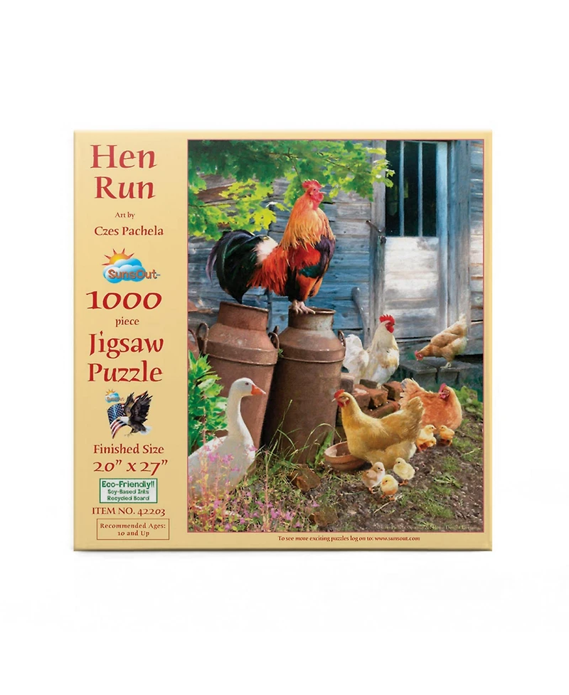 SunsOut Hen Run 1000 piece Jigsaw Puzzle for Adults