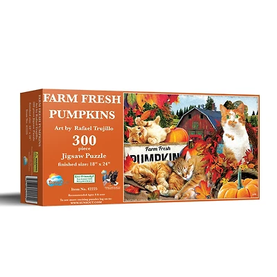 SunsOut Farm Fresh Pumpkins 300 piece Jigsaw Puzzle for Adults Halloween