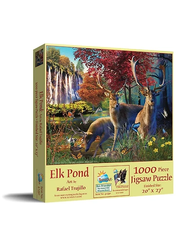 SunsOut Elk Pond 1000 piece Jigsaw Puzzle for Adults