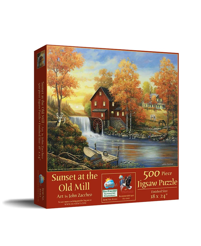 SunsOut Sunset at the Old Mill 500 piece Jigsaw Puzzle for Adults