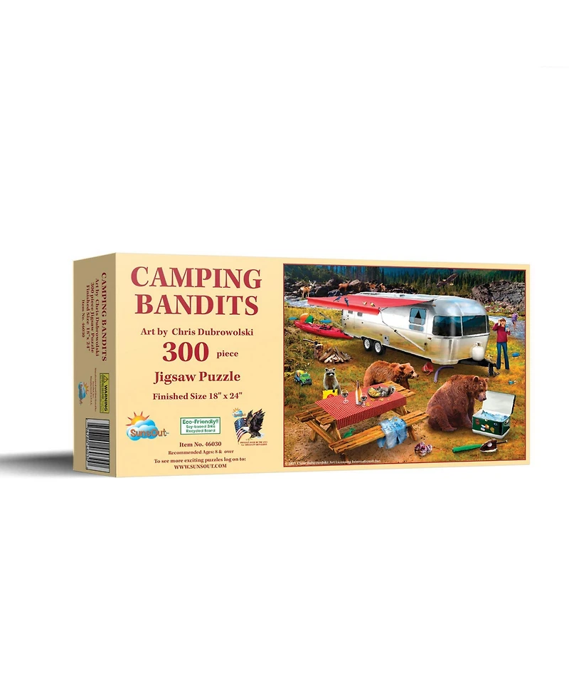 SunsOut Camping Bandits 300 piece Jigsaw Puzzle for Adults