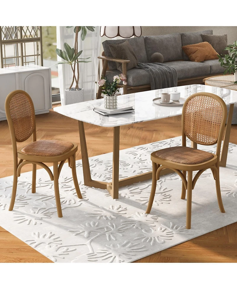 Streamdale Furniture Streamdale Rattan Dining Chairs (Set of 2) - Vintage Style