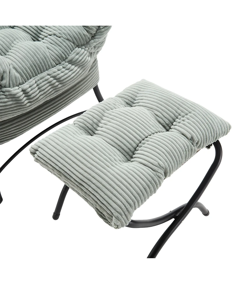 Streamdale Furniture Lazy Lounge Chair with Ottoman - Light Green