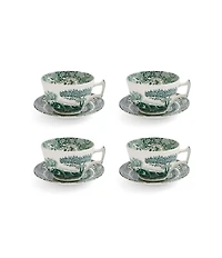 Spode Heritage Green Italian Breakfast Cups and Saucers, Set of 4