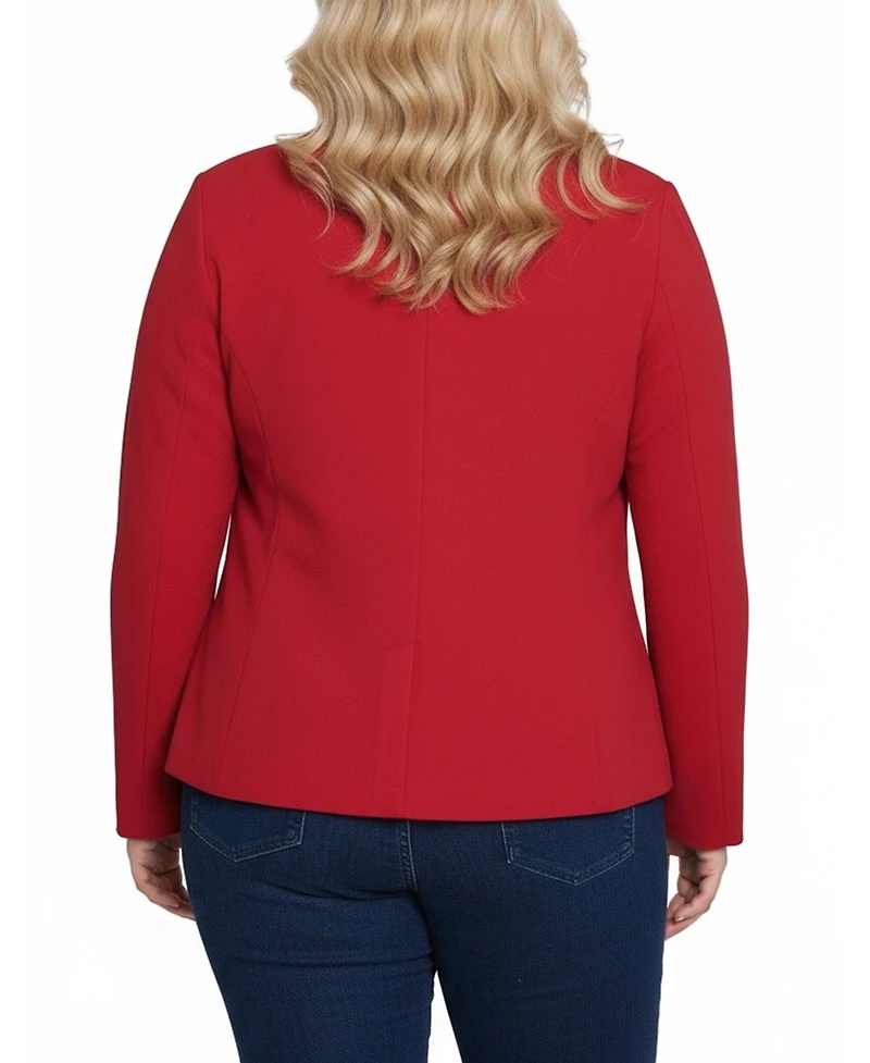 Ny Collection Plus Size Long Sleeve Crepe Blazer