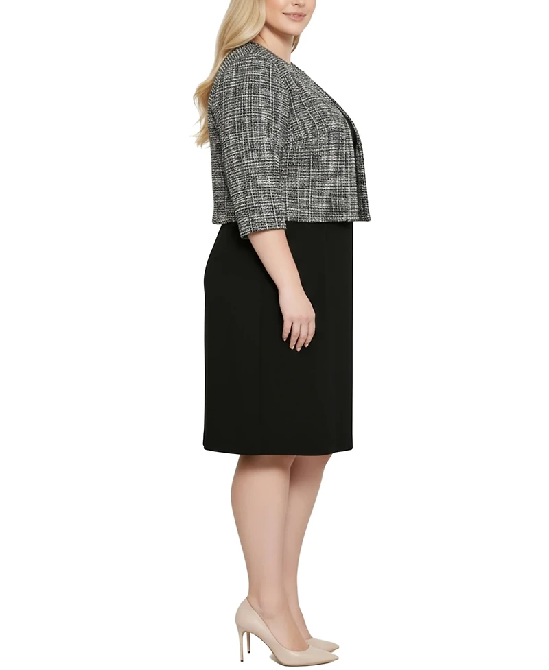 Ny Collection Plus 2 Piece Jacket and Dress Set
