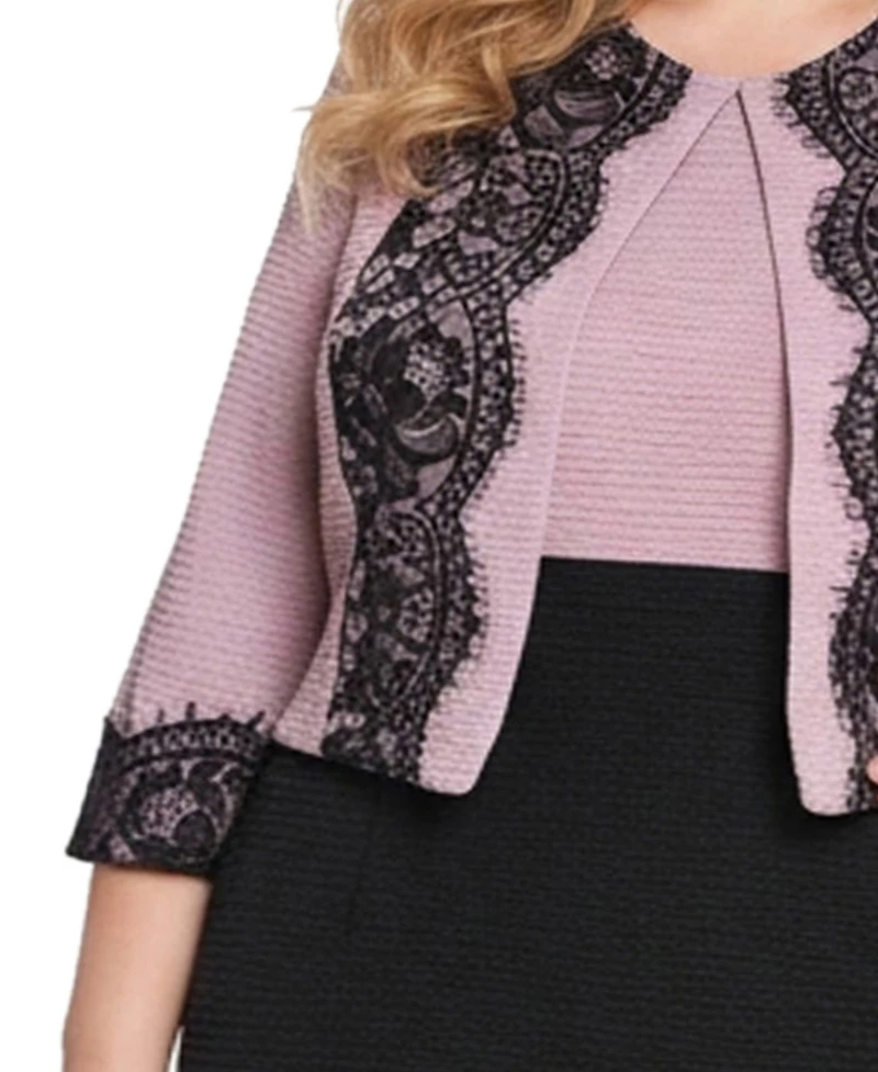 Ny Collection Plus Long Sleeve Ponte Cropped Jacket