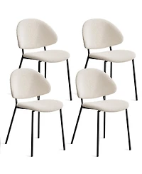 Streamdale Furniture Boucle Dining Chairs - Set of 4 White