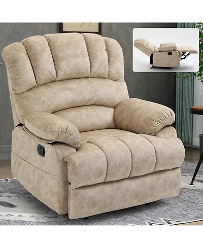 Streamdale Furniture Large Manual Recliner Chair in Fabric for Living Room