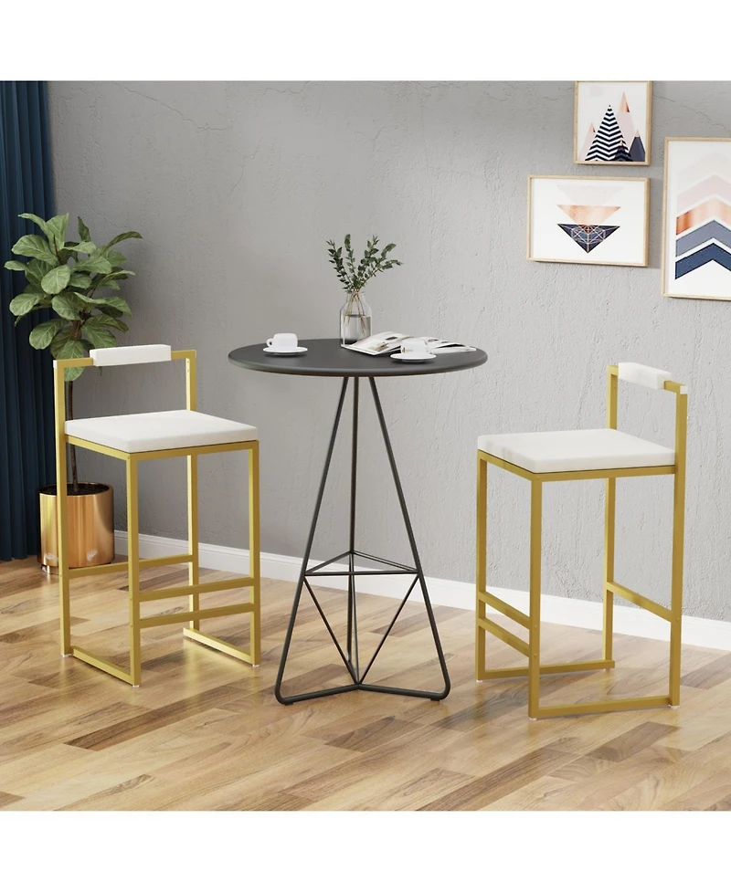 Streamdale Furniture Streamdale Velvet Bar Stools Set of 2